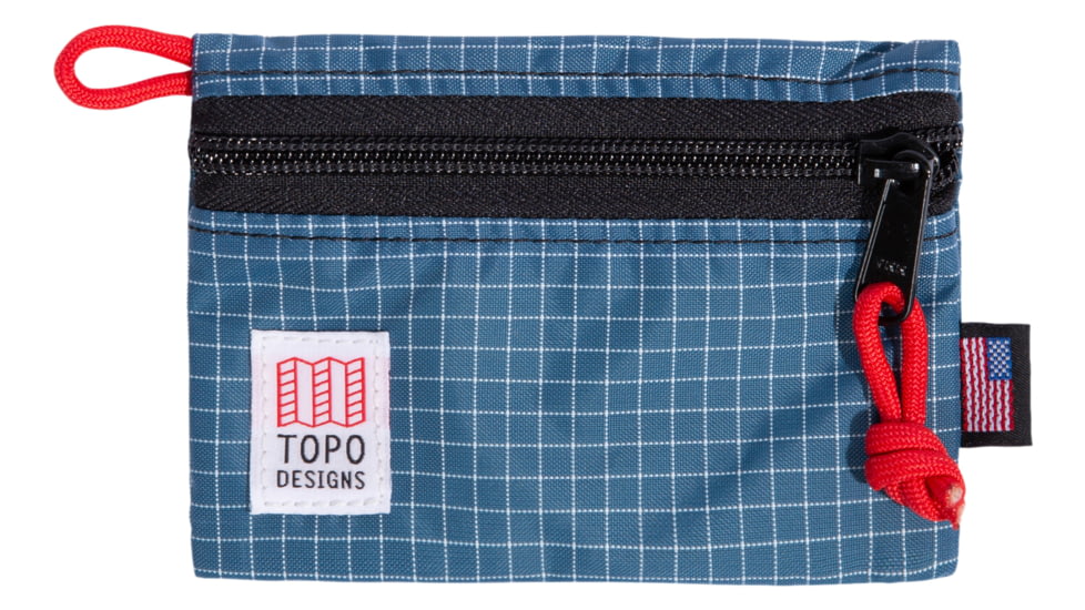 Topo Designs Accessory Bags, Blue/White Ripstop, Micro, TDABS19BLWHRPMC