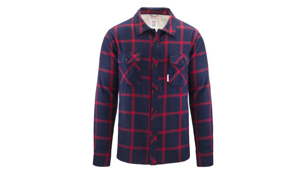 Topo Designs Field Shirt - Mens, Navy/Red/Plaid, Large, TDMFSF17PLNVLG