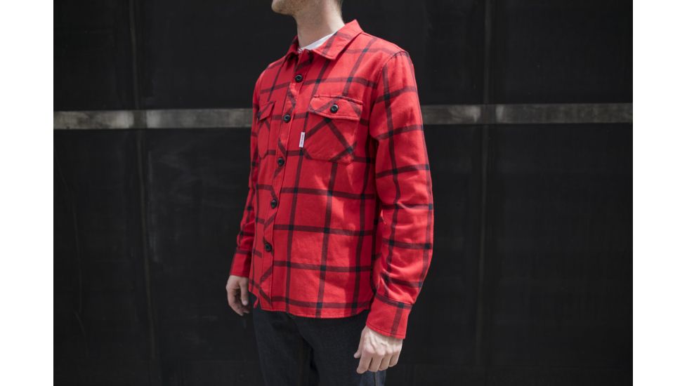 Topo Designs Field Shirt - Mens, Red/Black/Plaid, Large, TDMFSF17PLRDLG