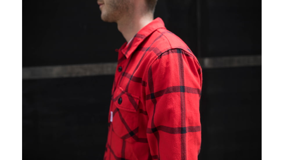 Topo Designs Field Shirt - Mens, Red/Black/Plaid, Large, TDMFSF17PLRDLG