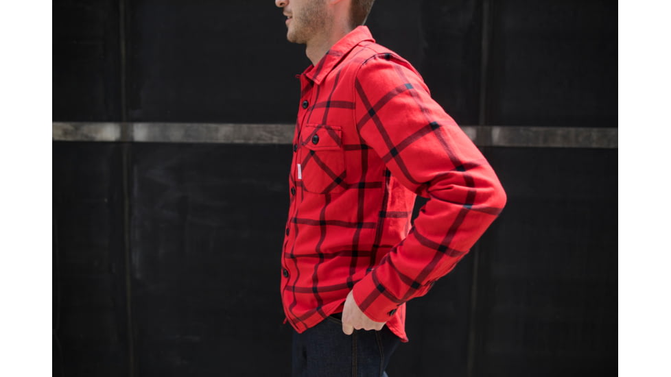 Topo Designs Field Shirt - Mens, Red/Black/Plaid, Large, TDMFSF17PLRDLG