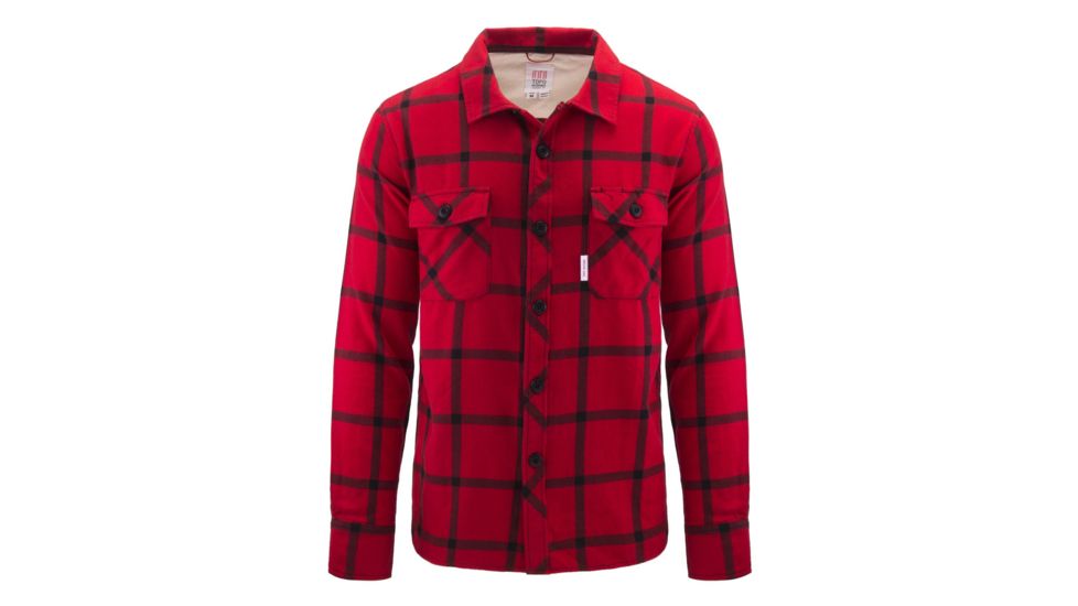 Topo Designs Field Shirt - Mens, Red/Black/Plaid, Large, TDMFSF17PLRDLG