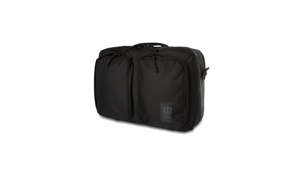Topo Designs Global Travel Briefcase 3-Day Backpack, 23l, 15in Laptop Compartment, Removable Shoulder Strap, Ballistic Black TDGB3F19BB