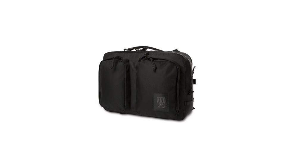 Topo Designs Global Travel Briefcase Backpack, 14l, Removable Shoulder Strap, 15in Laptop Pocket, Ballistic Black TDGBF19BB
