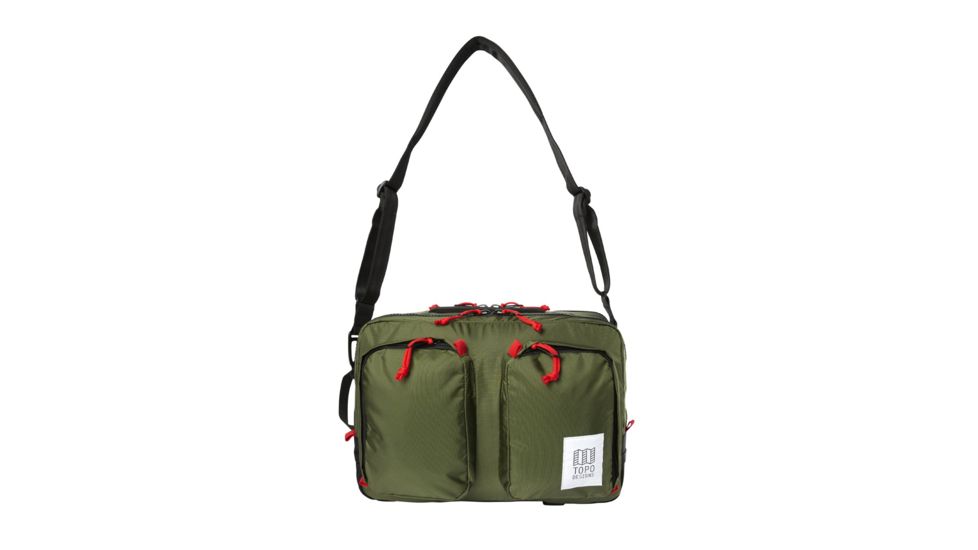 Topo Designs Global Travel Briefcase Backpack, 14l, Removable Shoulder Strap, 15in Laptop Pocket, Olive TDGBF19OL