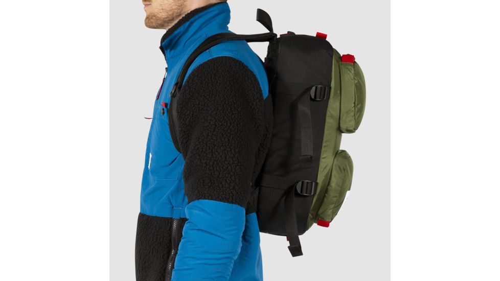 Topo Designs Global Travel Briefcase Backpack, 14l, Removable Shoulder Strap, 15in Laptop Pocket, Olive TDGBF19OL