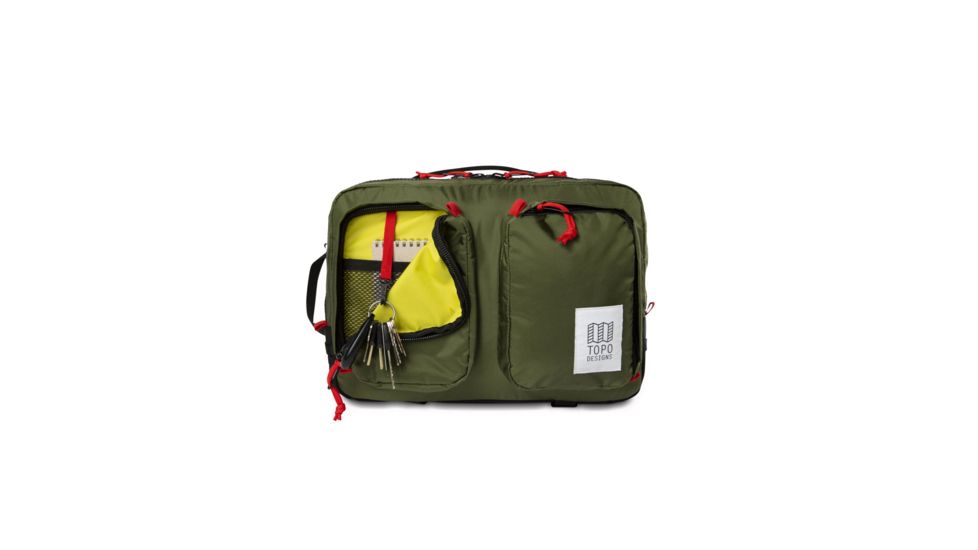 Topo Designs Global Travel Briefcase Backpack, 14l, Removable Shoulder Strap, 15in Laptop Pocket, Olive TDGBF19OL