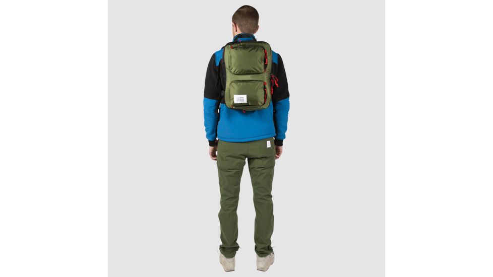 Topo Designs Global Travel Briefcase Backpack, 14l, Removable Shoulder Strap, 15in Laptop Pocket, Olive TDGBF19OL