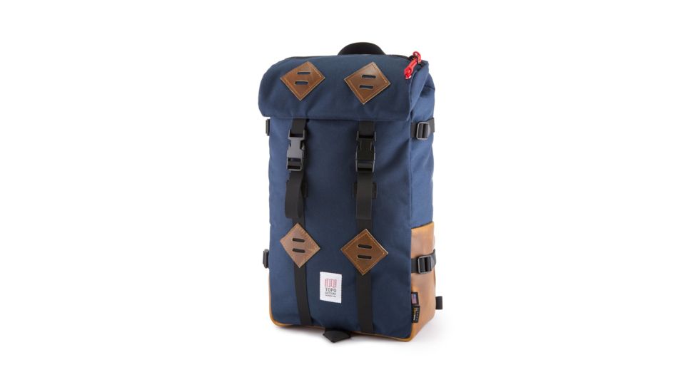 Topo Designs Klettersack Backpack, 25L, Navy/Brown Leather, TDKS013NV/LT