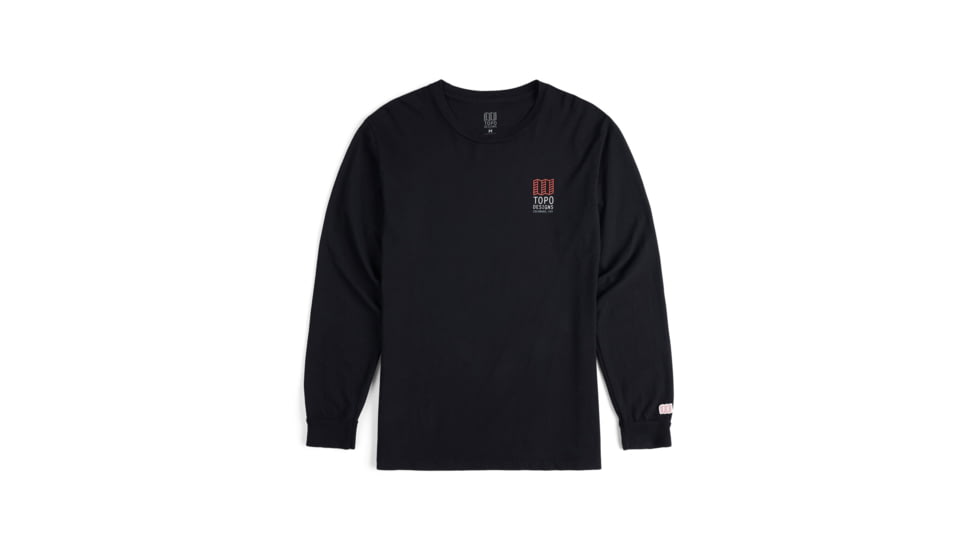 Topo Designs Large Logo Tee Long Sleeve - Mens, Black, 6935444226101