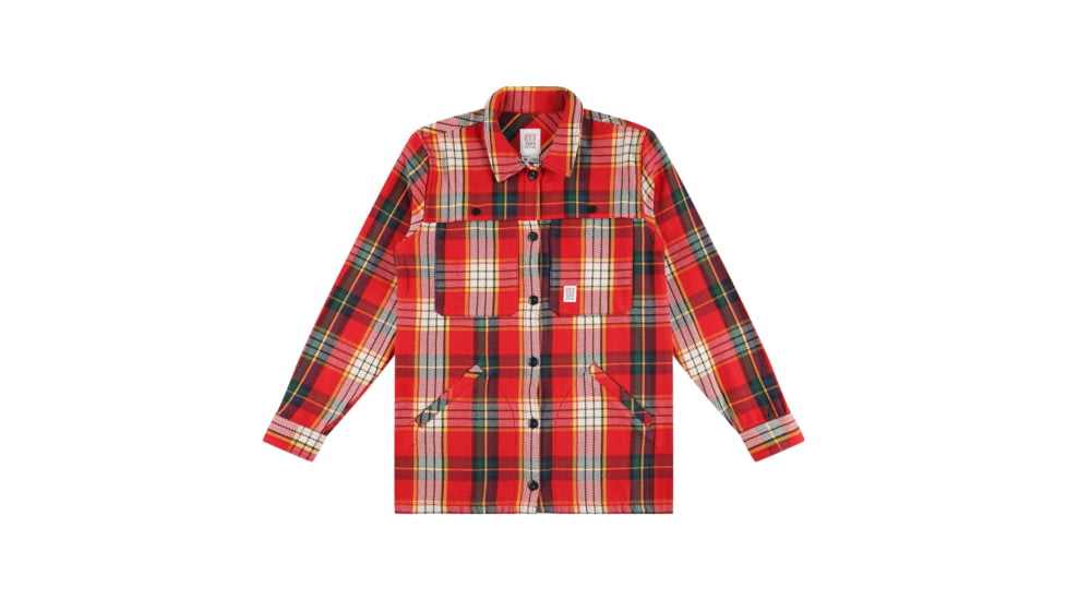 Topo Designs Mountain Shirt Jacket - Womens, Red/Yellow Plaid, XS, 7090390401077
