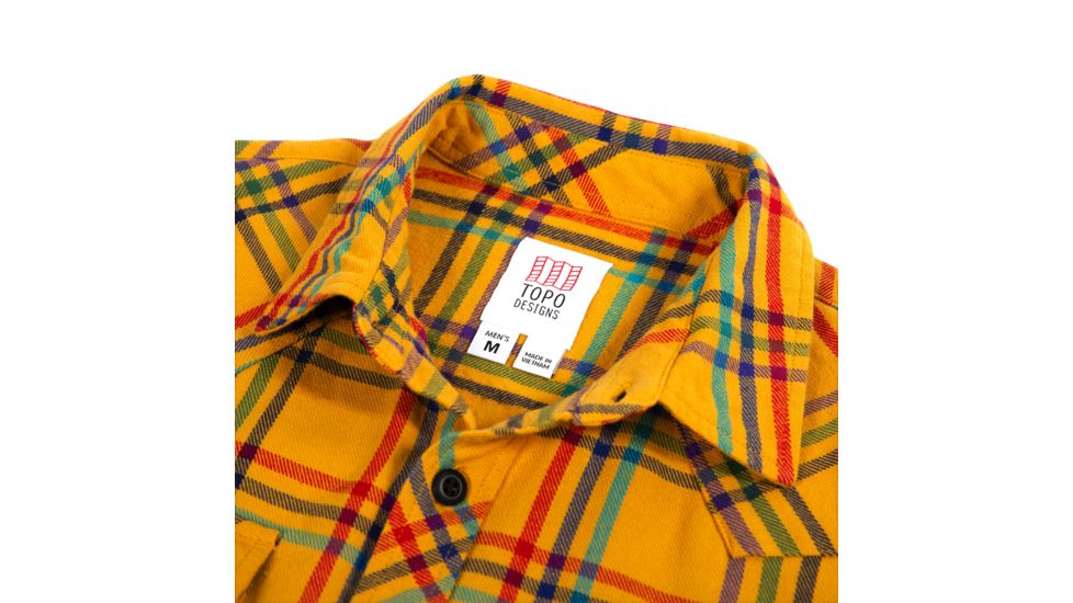 Topo Designs Mountain Shirt - Mens, Mustard/Plaid, Large, TDMMSPF19MULG
