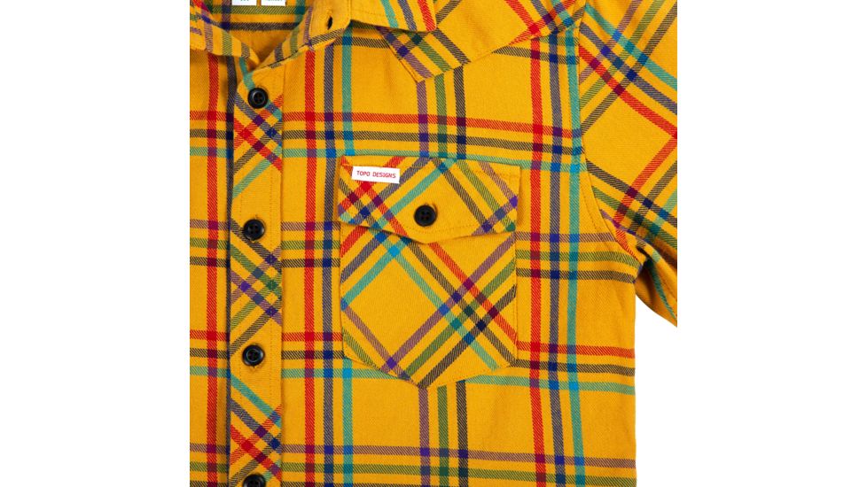 Topo Designs Mountain Shirt - Mens, Mustard/Plaid, Large, TDMMSPF19MULG
