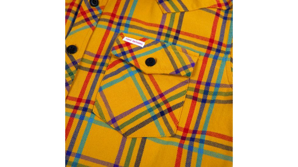 Topo Designs Mountain Shirt - Mens, Mustard/Plaid, Large, TDMMSPF19MULG