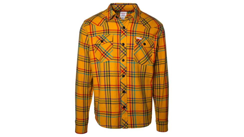 Topo Designs Mountain Shirt - Mens, Mustard/Plaid, Large, TDMMSPF19MULG