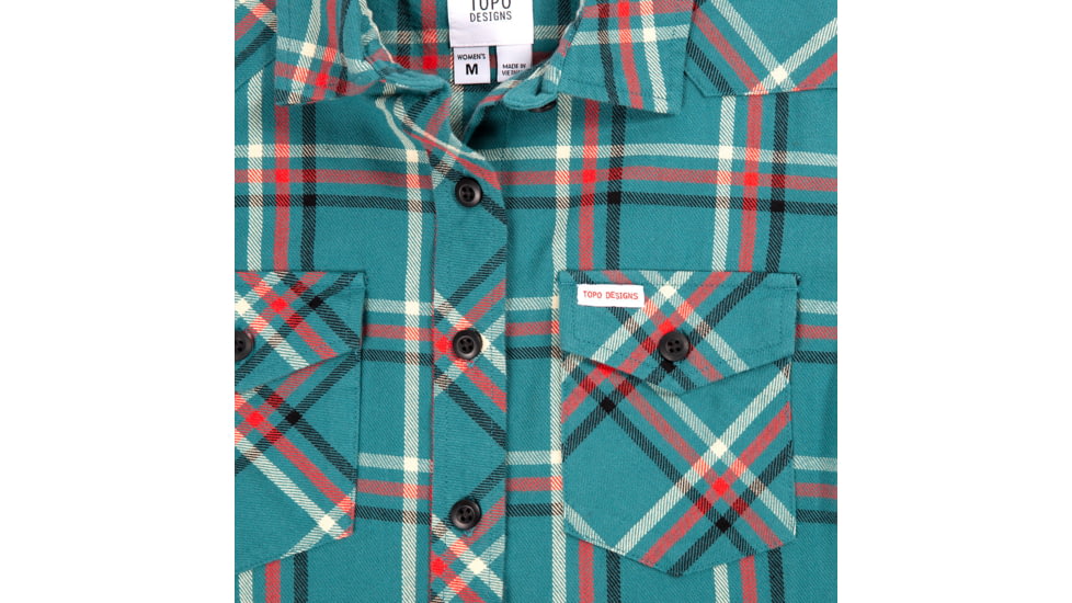 Topo Designs Mountain Shirt - Womens, Teal/Plaid, Small, TDWMSPLF19TLSM