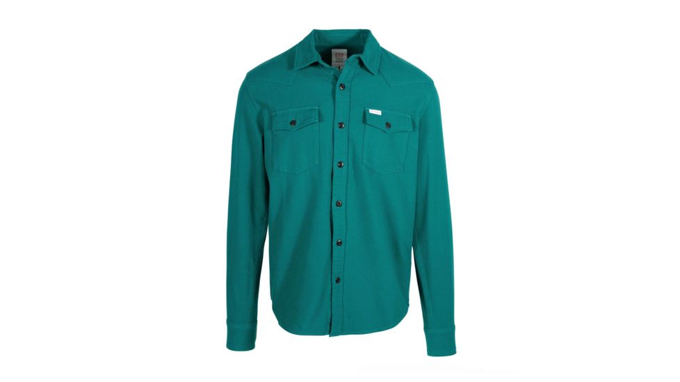 Topo Designs Mountain Solid Shirt - Men's,Twill Flannel, Straight Fit, Teal, Small TDMMSSLF19TLSM