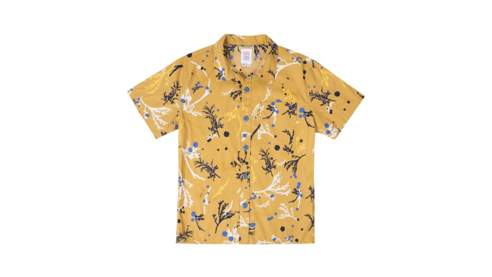 Topo Designs Tour Shirt - Print - Mens, Mustard, Large, TDMTRSS18MULG
