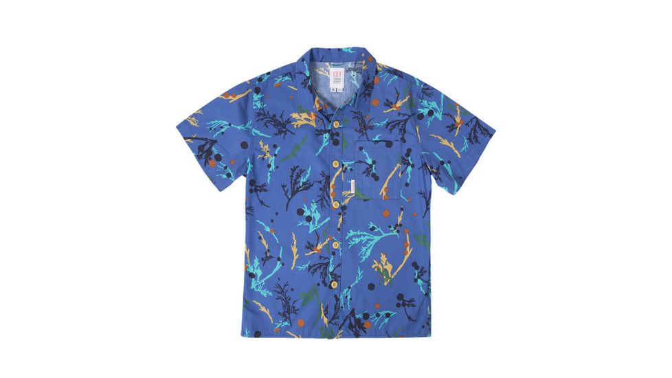Topo Designs Tour Shirt - Print - Mens, Navy, Large, TDMTRSS18BLLG