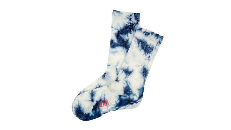 Topo Designs Town Socks - Mens, Blue/White Tie Dye, S/M, 7090442141749