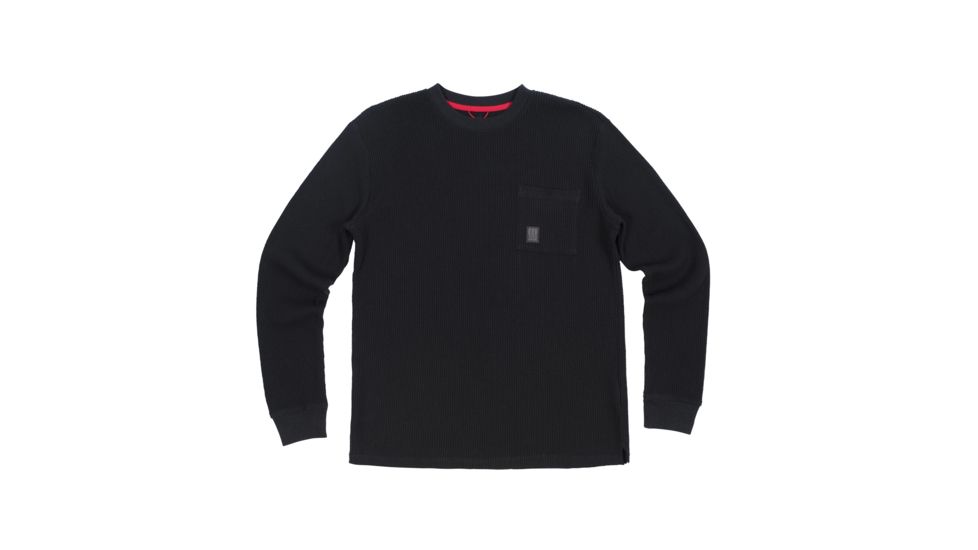 Topo Designs Waffle Tee Long Sleeve, Black, Large TDMWTLSF19BKLG