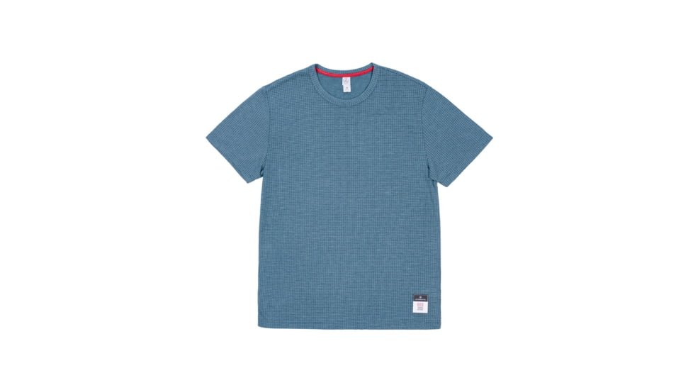 Topo Designs X Alternative Eco-Jersey Crew Tee - Mens, Extra Small, Alpine Teal Grid, 4254068801589