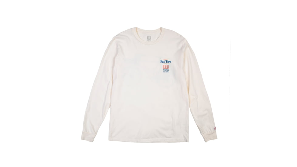 Topo Designs X Fat Tire Graphic Tee Long Sleeve - Mens, Natural, S, 5016298160181