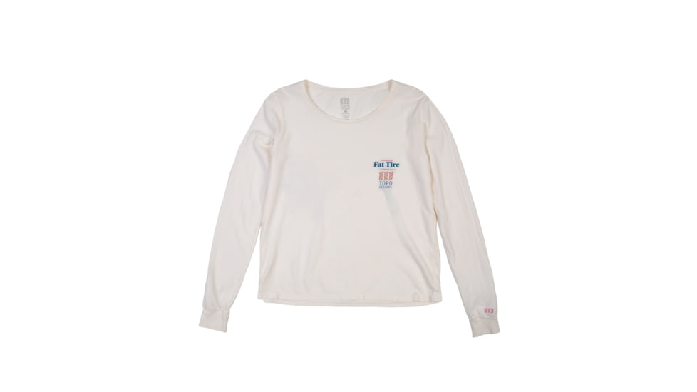 Topo Designs X Fat Tire Graphic Tee Long Sleeve - Womens, Extra Small, Natural, XS, 5016300126261