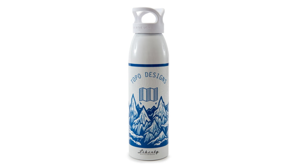 Topo Designs X John Fellows Water Bottle, White/Blue, 367149417