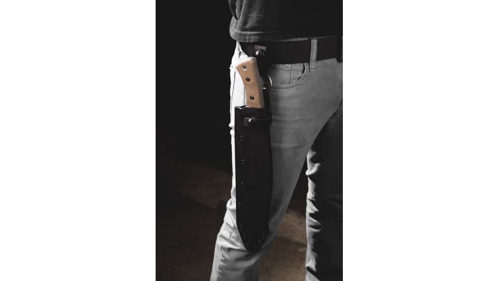 TOPS Knives A-Klub Fixed Blade Knife, 12.38in, 1095 RC 56-58 Steel, Green Canvas Micarta Handle, AKLB-02