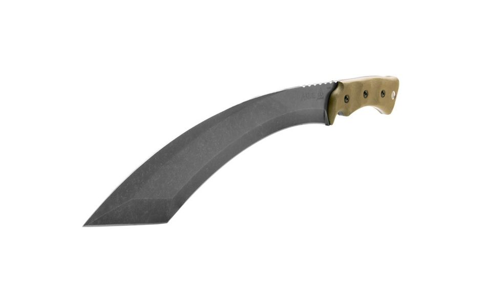 TOPS Knives A-Klub Fixed Blade Knife, 12.38in, 1095 RC 56-58 Steel, Green Canvas Micarta Handle, AKLB-02