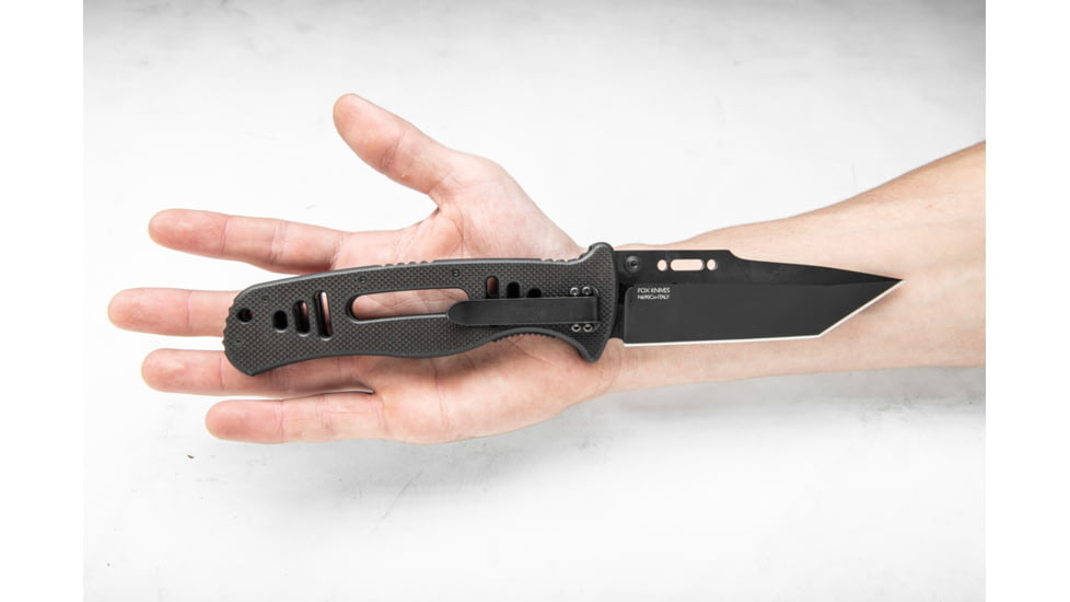 TOPS Knives CQT Magnum 711 Folding Knive, 4.5 in, Tanto, Black Teflon Finish, Black G10 Handle, CQT-M711