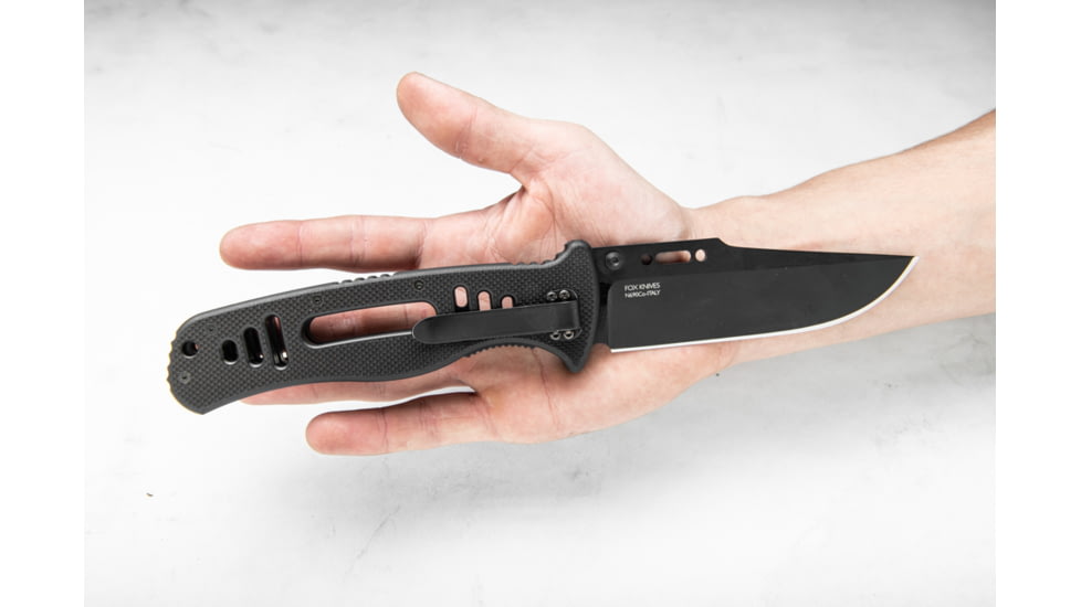 TOPS Knives CQT Magnum 747 Folding Knive, 4.5 in, Hunter, Black Teflon Finish, Black G10 Handle, CQT-M747