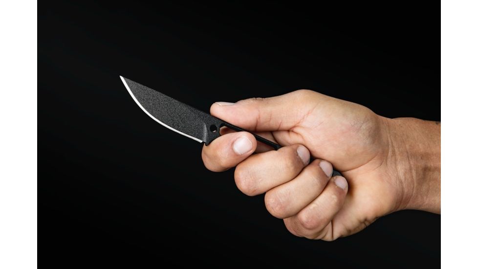 TOPS Knives Street Spike Fixed Blade Knife, Black Traction 2.75in Blade, Skeletonized Handle, Kydex Sheath Included STS-01