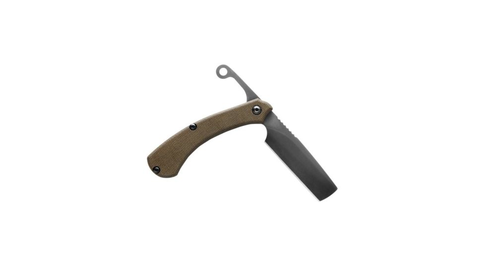 TOPS Knives Tac-Raze 2 Folding Knife by Leo Espinoza, 3.13 in Blade, Green Canvas Micarta Handle, TRAZ-05