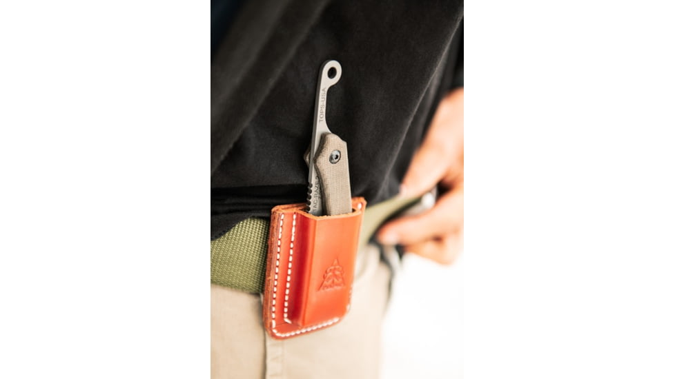 TOPS Knives Tac-Raze 2 Folding Knife by Leo Espinoza, 3.13 in Blade, Green Canvas Micarta Handle, TRAZ-05