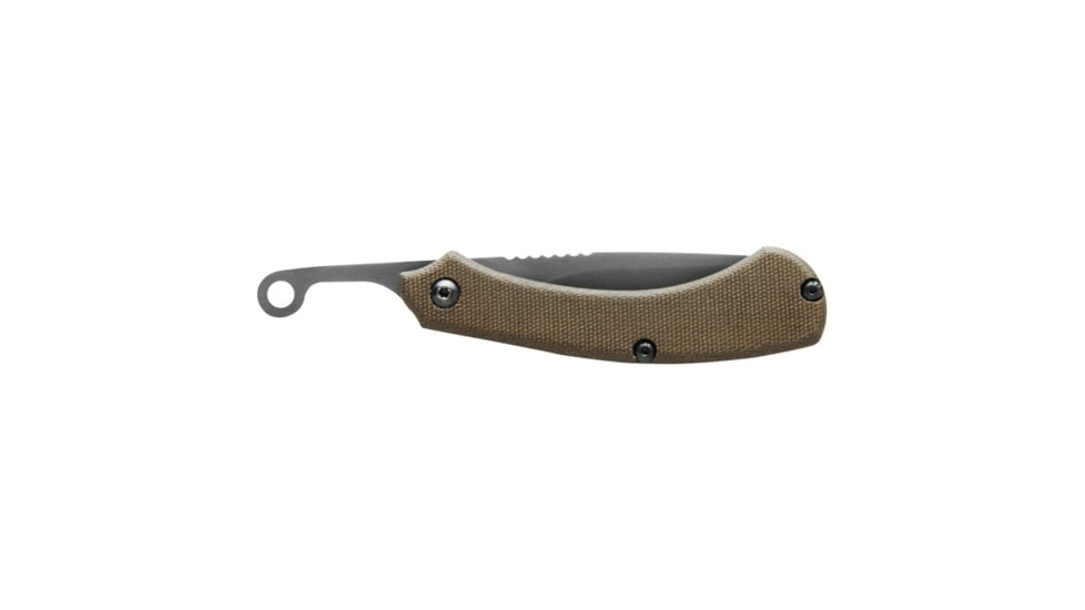TOPS Knives Tac-Raze 2 Folding Knife by Leo Espinoza, 3.13 in Blade, Green Canvas Micarta Handle, TRAZ-05