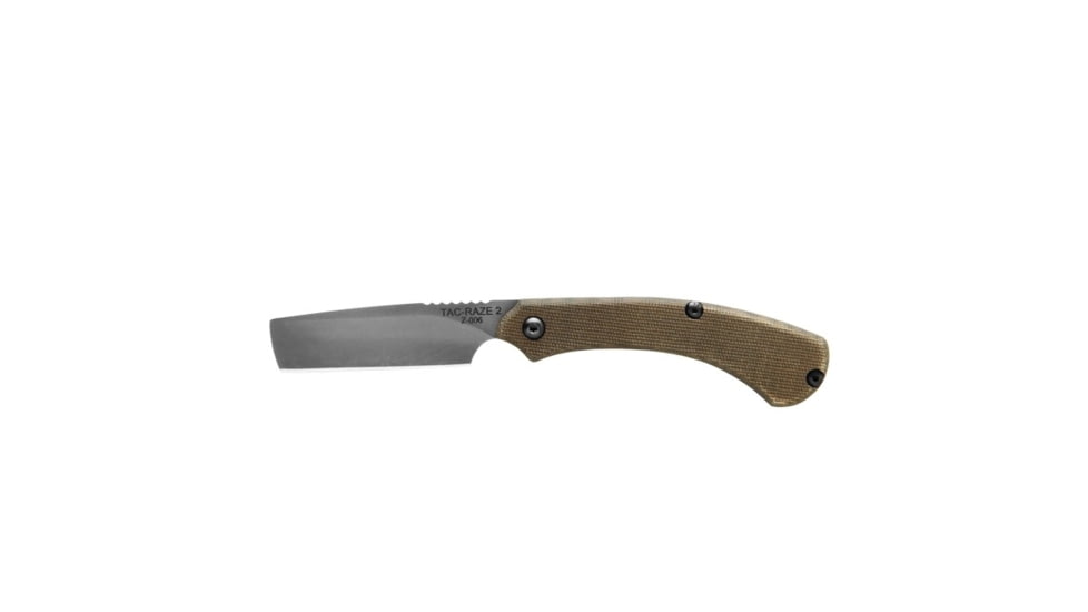 TOPS Knives Tac-Raze 2 Folding Knife by Leo Espinoza, 3.13 in Blade, Green Canvas Micarta Handle, TRAZ-05