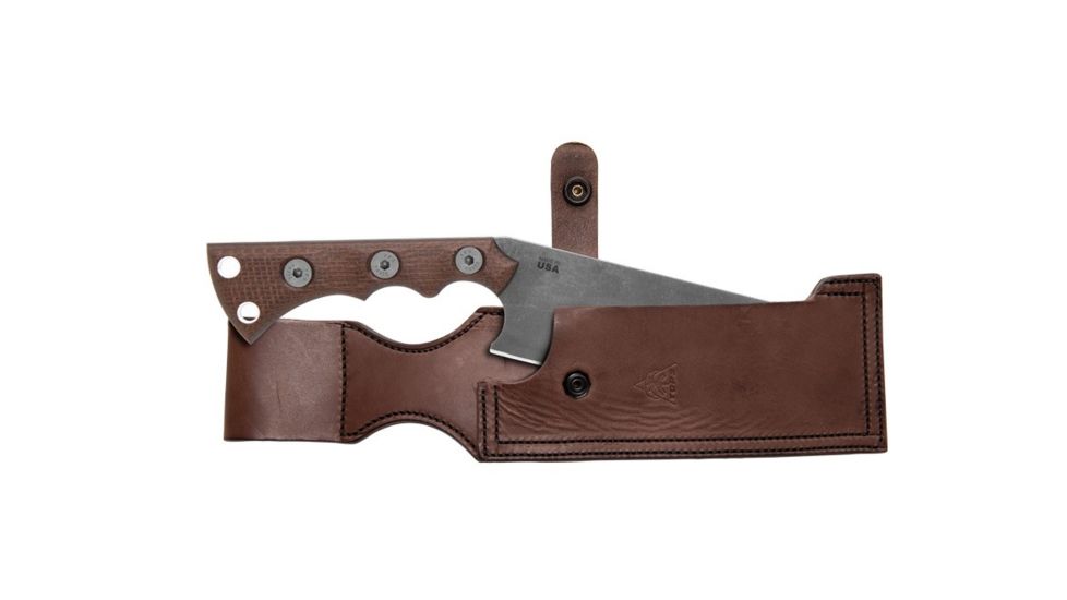 TOPS Knives TOPS Nata Fixed Blade Knife, 6.50in, Acid Rain, Black Canvas/Brown Burlap Micarta TNAT-02