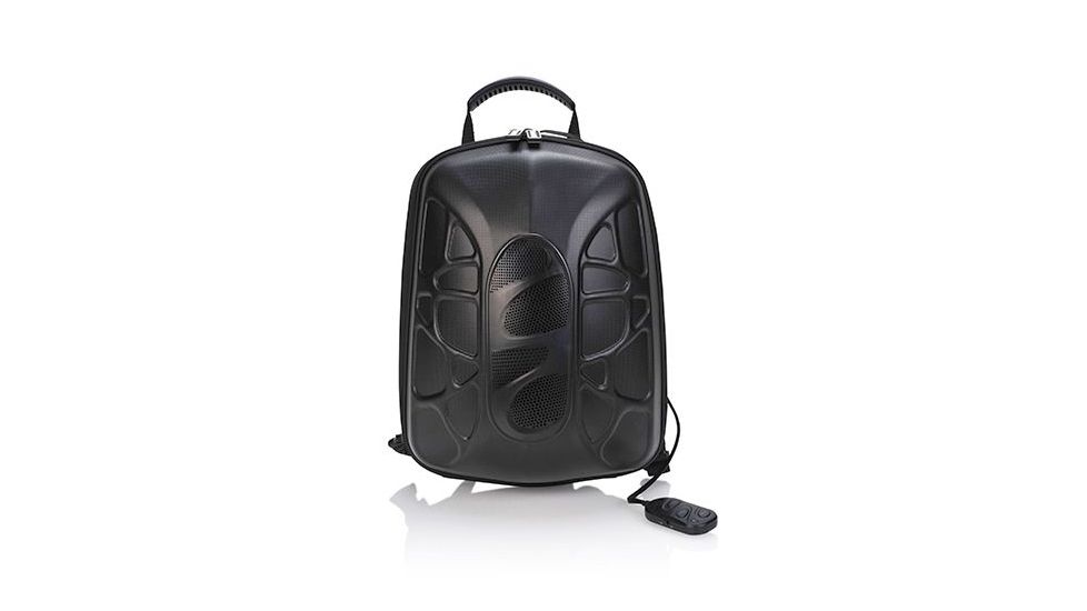 TRAKK SHELL Waterproof Backpack w/ Bluetooth Speaker, Black, TRK-06481