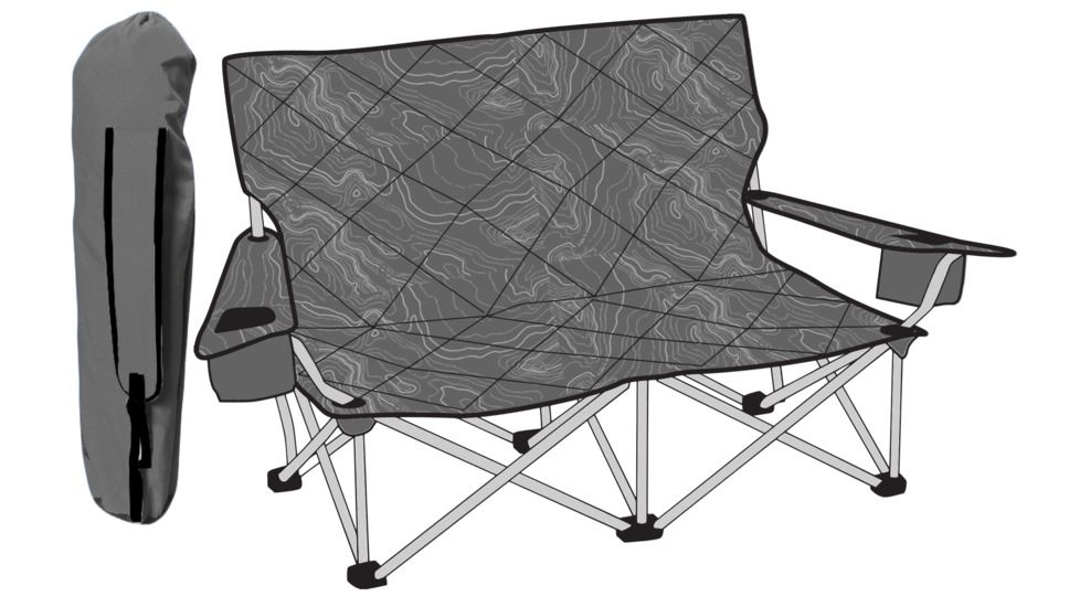Travel Chair Shorty Camp Couch Chair, Topography, 589LST