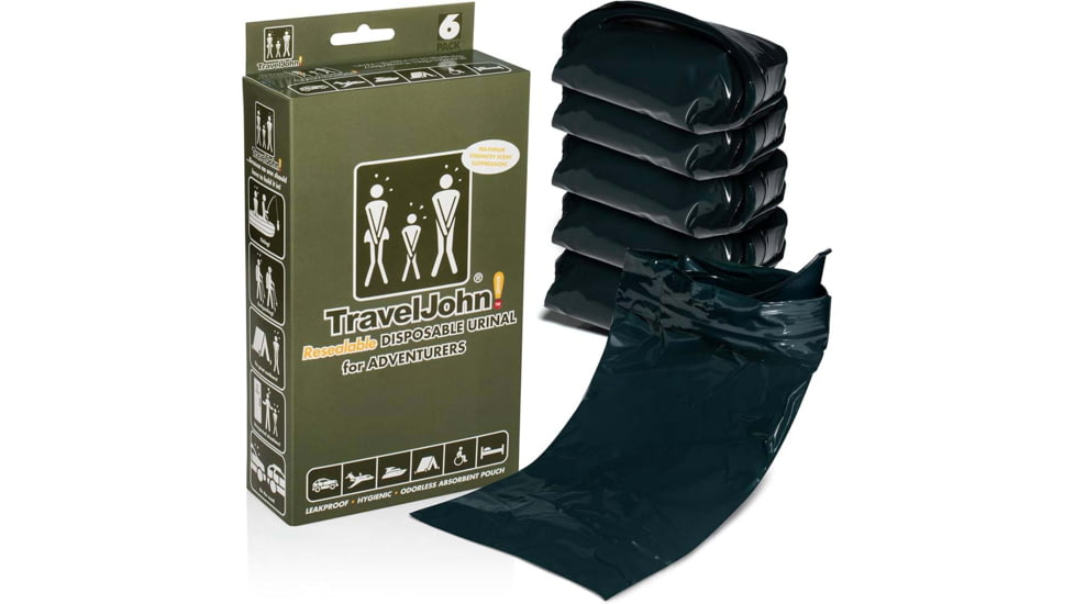 Travel John Adventurer Disposable Urinal, 6 Pack, 66854