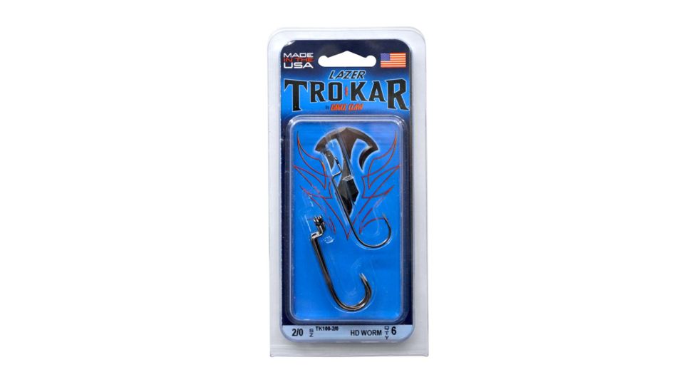 Trokar Heavy Duty Round Bend Worm,Non-Offset,Forged,Ringed Eye,Size 1/0 TK100-1/0