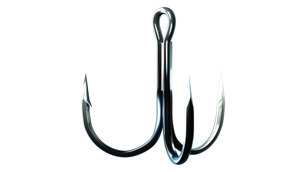 Trokar Round Bend Treble,Wide Gap,Short Shank,2x Strong,Size 2 TK300-2