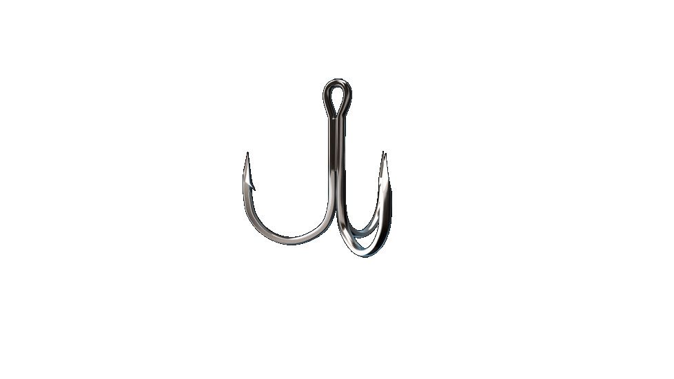 Trokar Round Bend Treble,Wide Gap,Short Shank,2x Strong,Size 4 TK300-4