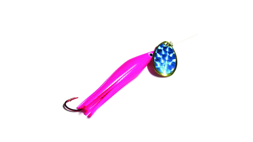 Trout Killer Snelled Trout Spinner, Number 3 Blade, Sz 4 Red Octopus Hook, Pink/Blue, TK Pink-Blue 3