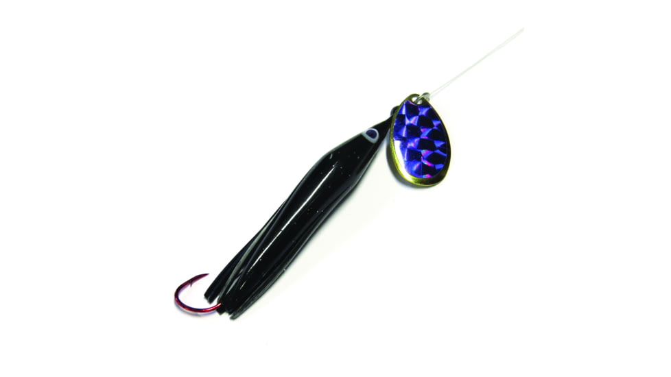 Trout Killer Snelled Trout Spinner, Number 3 Blade, Sz 4 Red Octopus Hook, Purple/Black, TK Black-Purp 3
