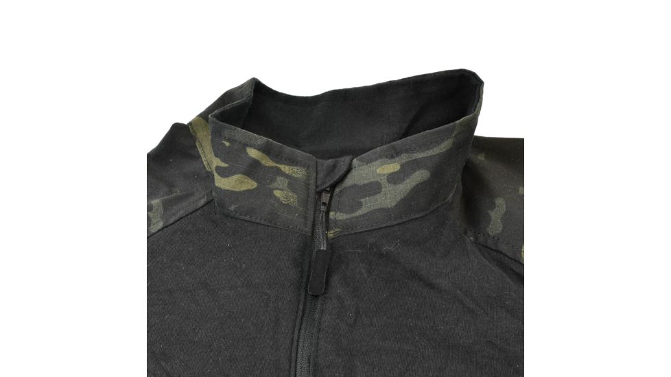 Tru-Spec 1/4 Zip Tactical Response Combat Shirt 50/50 Nylon/Cotton Rip-Stop, MultiCam Black, Medium Regular 2539004