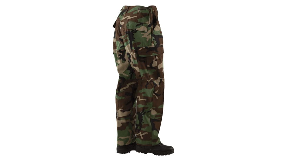 TRU-SPEC BDU Cotton/Nylon Ripstop Pants - Men's, Woodland Camo, Large, Long, 1276025