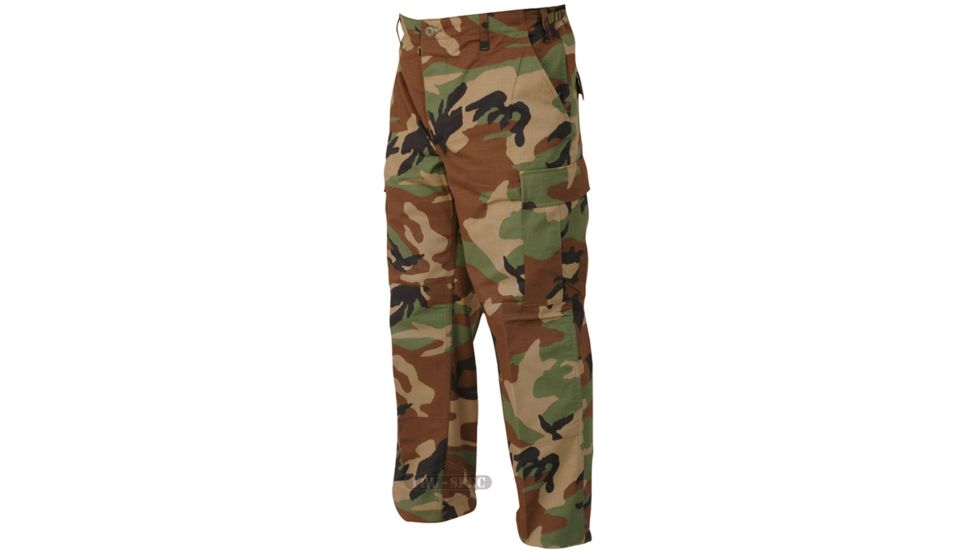 TRU-SPEC BDU Cotton/Nylon Ripstop Pants - Men's, Woodland Camo, Large, Long, 1276025